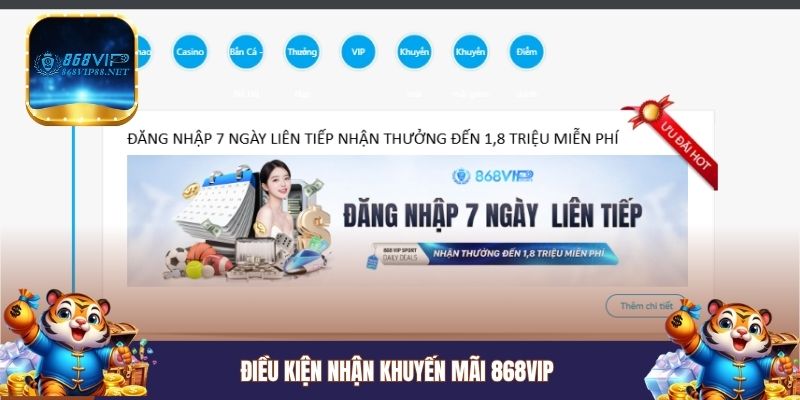 Điều kiện nhận khuyến mãi 868VIP 