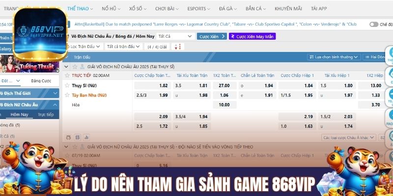 Lý do nên tham gia sảnh game 868VIP 
