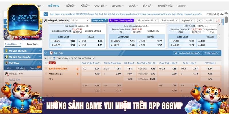 Những sảnh game vui nhộn trên app 868VIP