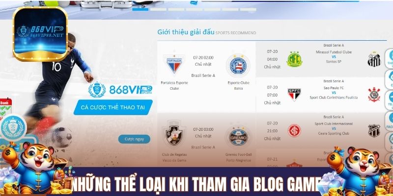 Những thể loại game khi tham gia blog game 868VIP