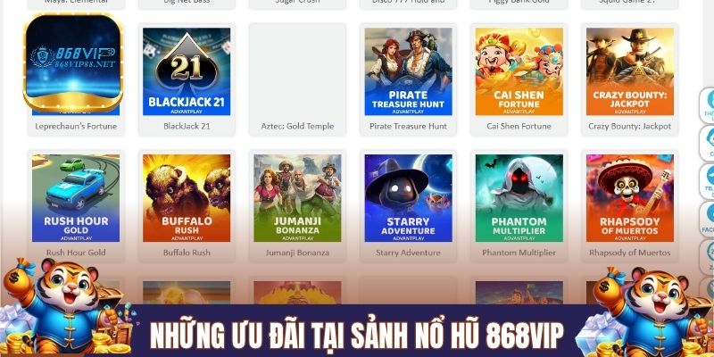 Những ưu đãi thú vị khi tham gia sảnh nổ hũ 868VIP