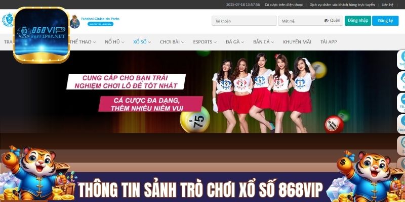 Thông tin sảnh trò chơi xổ số 868VIP 